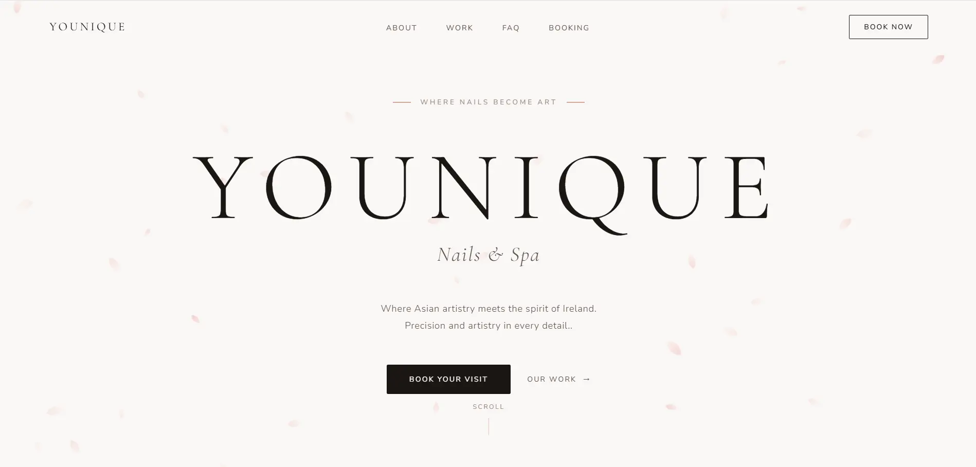 Younique Nails and Spa website design by ByLund Studio